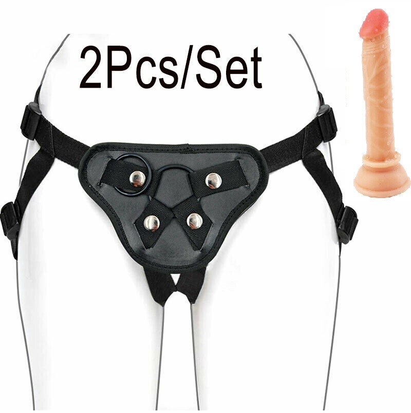 Strap on Slim Strap On Harness Suction Cup Realistic Mini Dildo Female Sex Toy