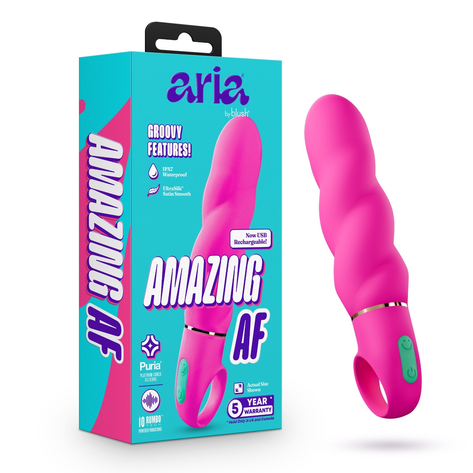 Blush Aria Amazing AF Silicone Clitoral G-Spot Spiral Vibrator Adult Sex Toy