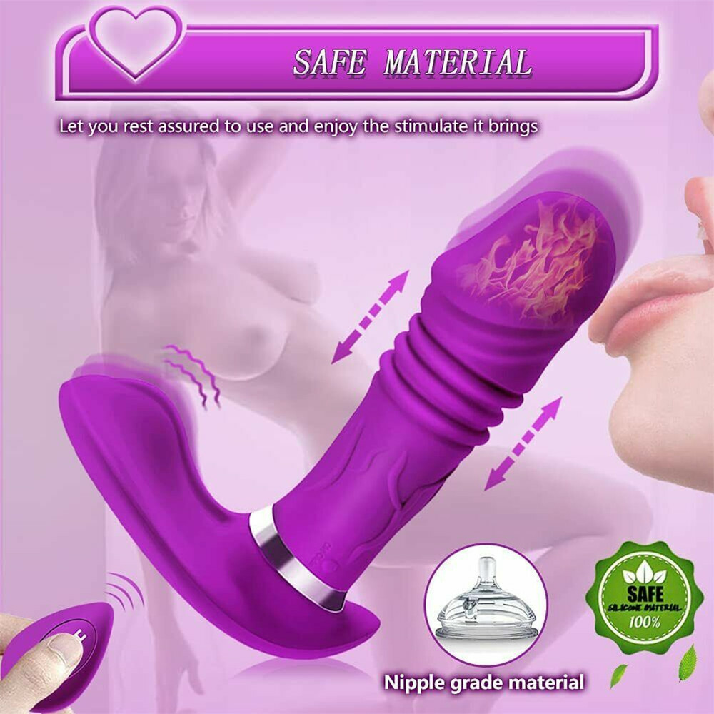 Automatic Heated Vibrator Wearable Thrusting Dildo Massager Remote Sex Toy Women