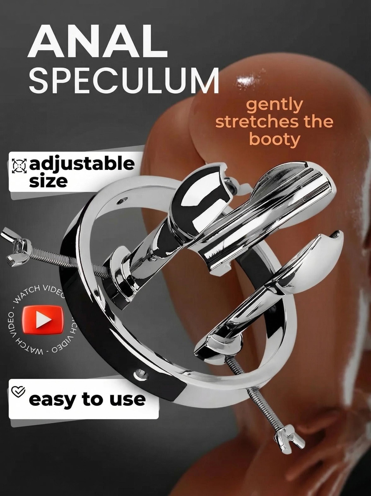 Extreme Anal Spreader Anus Vaginal Speculum Dilator Huge Butt Plug Ass Expander