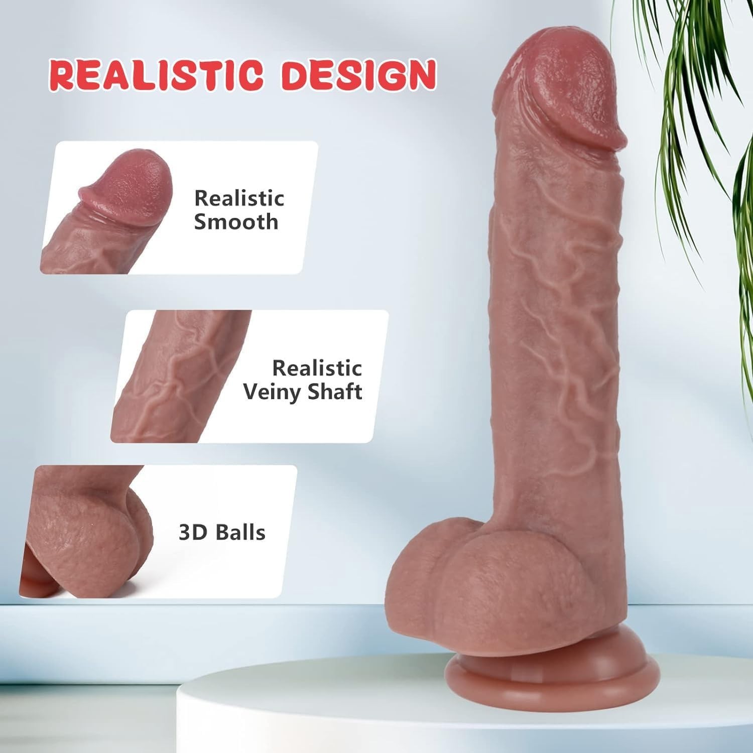 7.8-Inch Liquid Silicone Dildo – Realistic Toy with Strong Suction & Velvety …