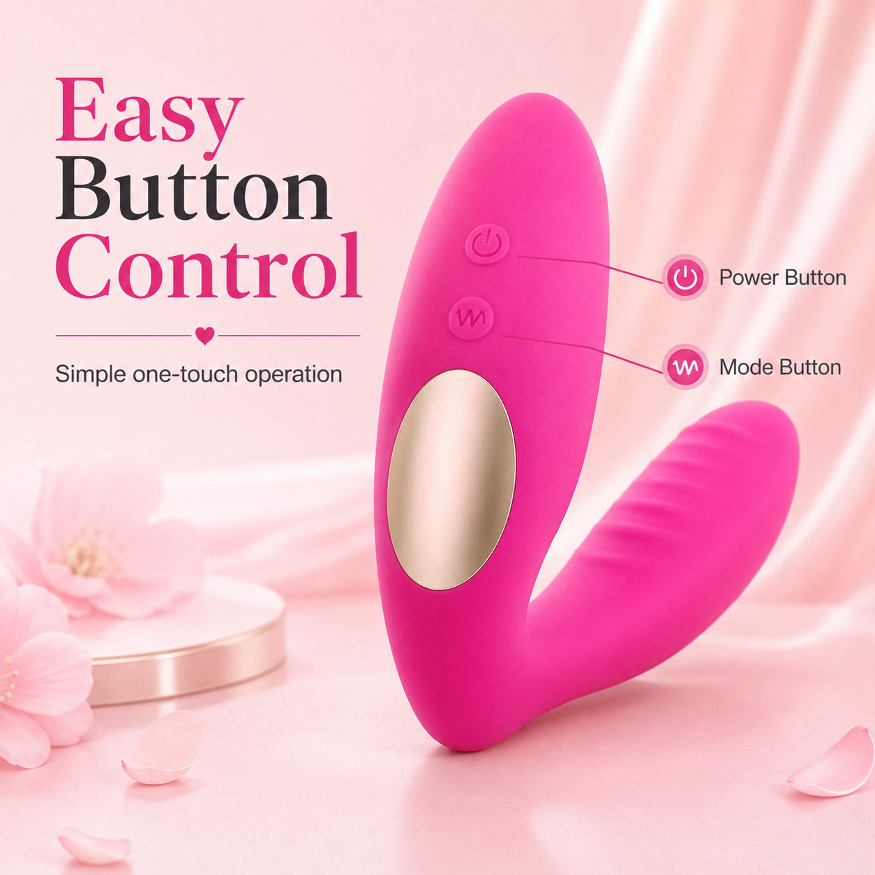 Pink Women’s Personal Massager USB Rechargeable 10 Modes Silicone Wellness