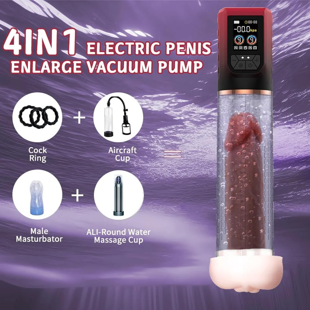 Penis Pump Penis Enlarger Extender with Lube,3 in 1 Men’s Vibrator,Electric Peni