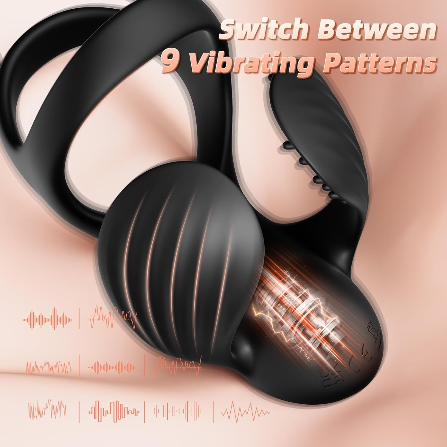 APP Controlled Vibrating Cock Ring for Couples Silicone Penis and Balls Toy