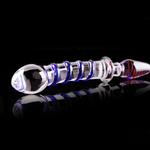 Candy Glass Dildo G-Spot Anal Butt Plug Massager Wand Masturbator Women Sex Toy