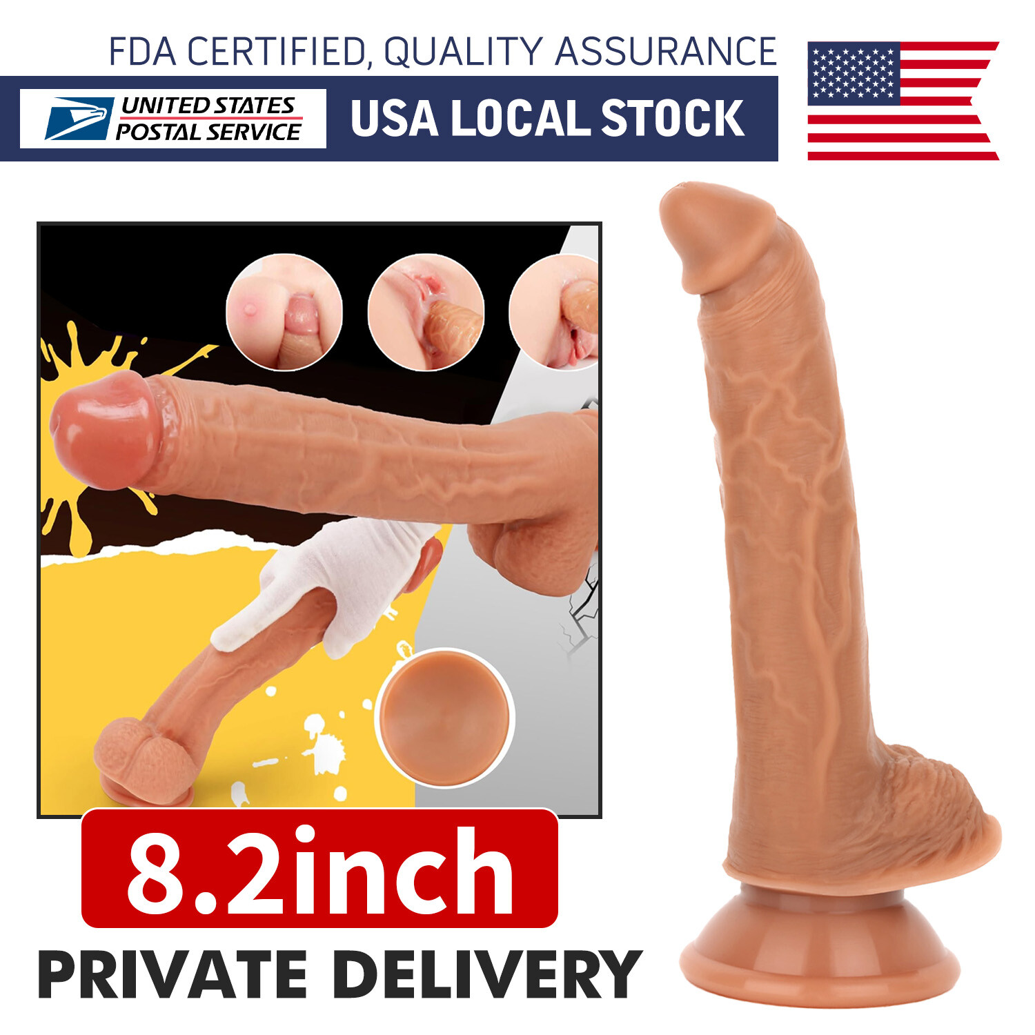 Diameter 1.5″ Penis G Spot Suction Cup Stimulation Soft Silicone Anal Sex Toy