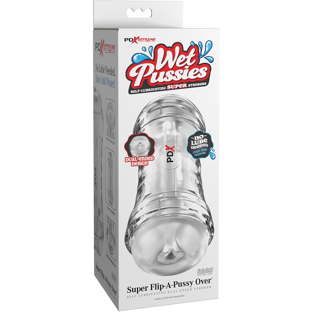 PDX Wet Pussies Super Flip-A-Pussy Over Self-Lubricating Dual-Ended Stroker