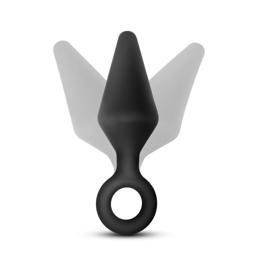 Anal Adventures Platinum Silicone Finger Loop Anal Butt Plug Kit Trainer