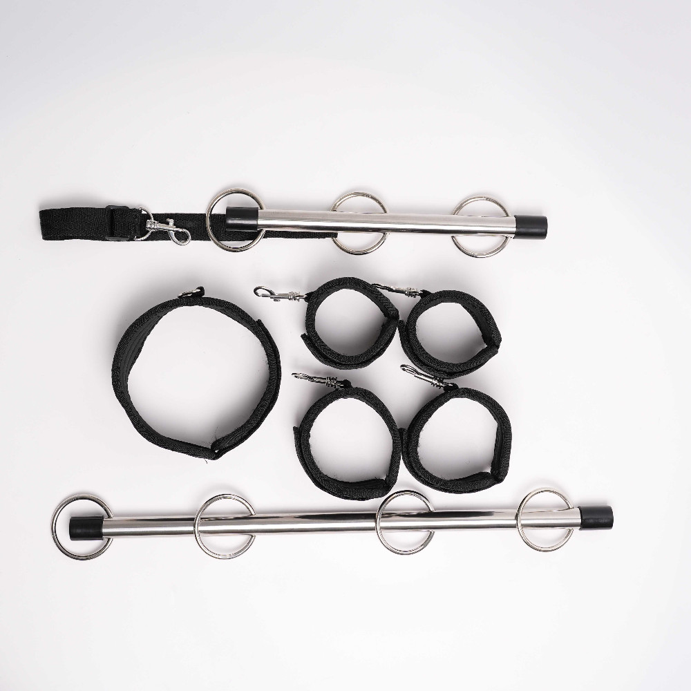 Steel Hand Open Leg Spreader Bar Wrist Ankle Cuffs Restraints Lockable Sex Toys