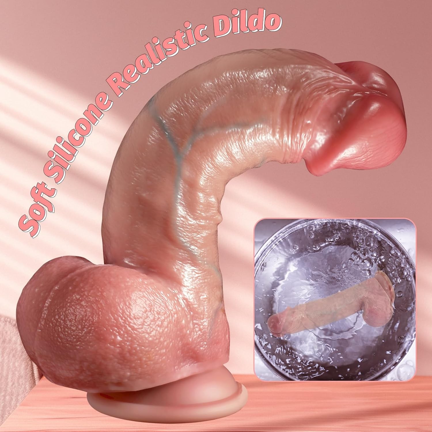 Squirting Dildo & Realistic Movable Foreskin Dildos Sex Toys, 2 in 1 Silicone Fo