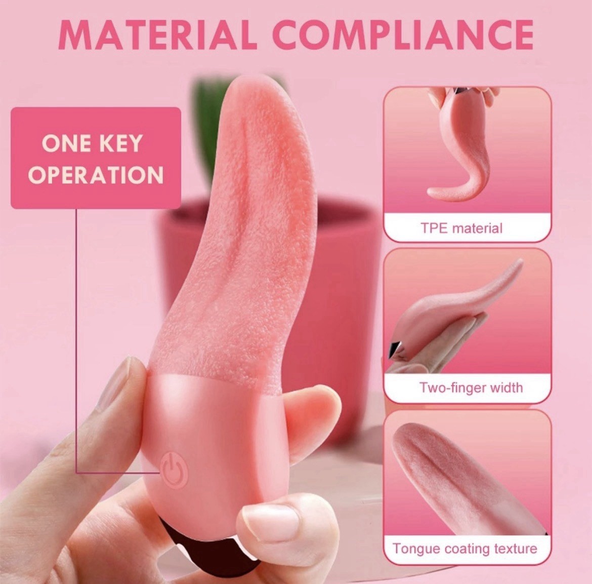 Realistic Vibrating Tongue Sex Toy women clit licker
