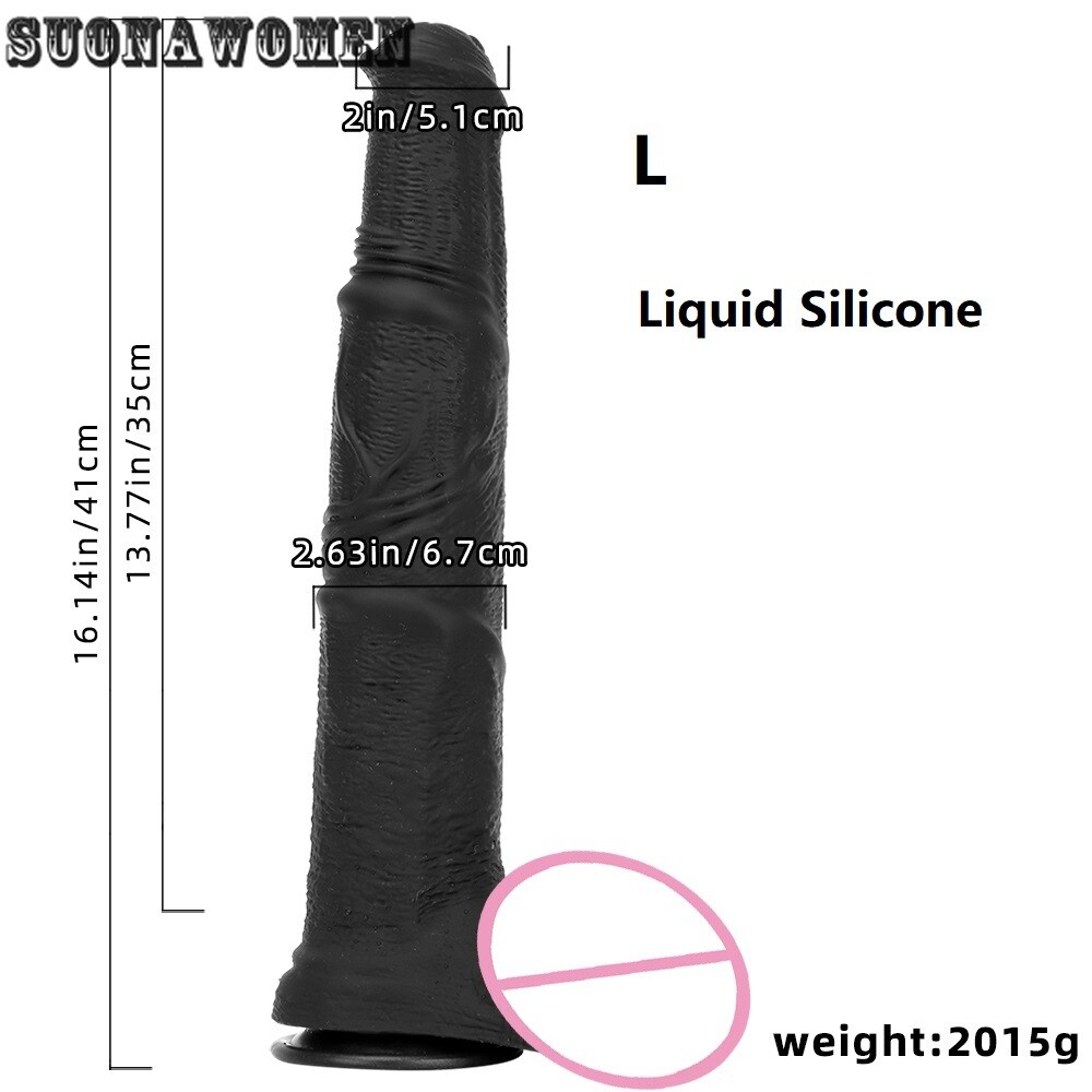 Gold /Black Dildo Long Penis Thrust Vaginal Anal Plug Masturbators Dildo Sex Toy