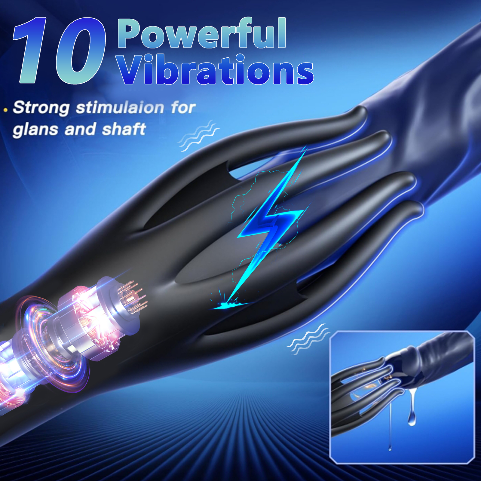 Masturbaters Automatic HandsFree Vibrating Cup Stroker Glans Trainer Sex Toy Men