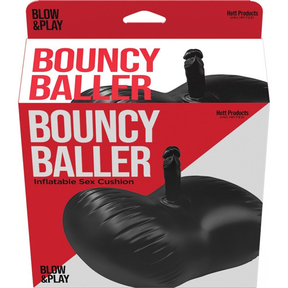 Bouncy Baller Inflatable Sex Cushion With Dildo and Foot Pump