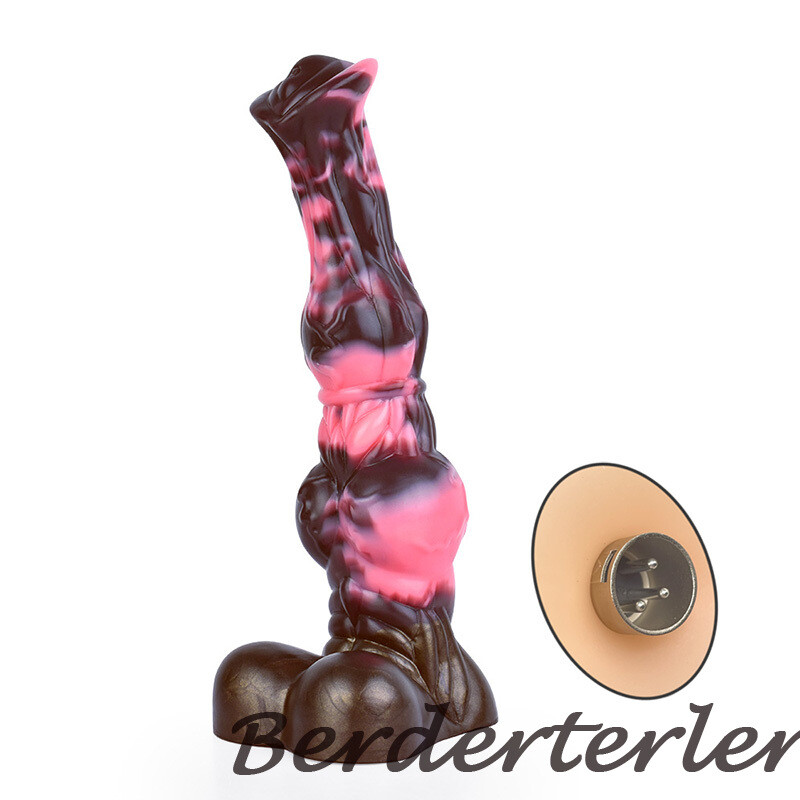 Silicone Dildo for with 3XLR and Vac-U-Lock Connector for Sex Machine Attachment