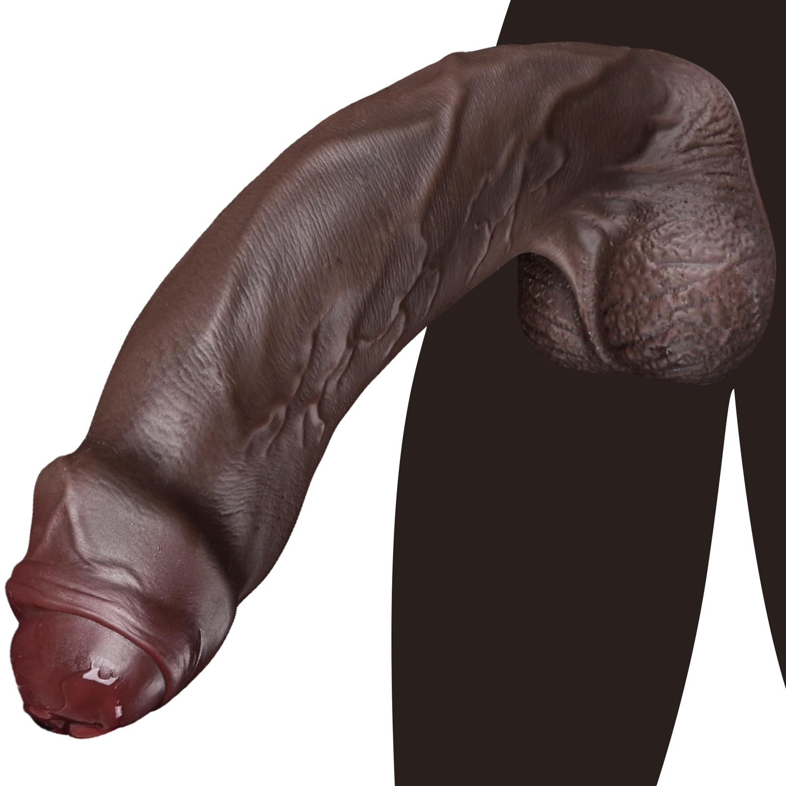 9.65″ BBC Dildo Realistic Big Black dildo, Uncut Huge Thick Anal Toys Made fr…