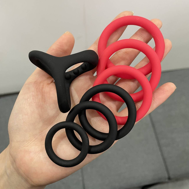 Silicone Cock Ball Rings Set Erection Soft Stretchy Penis Rings Sex Toys For Men