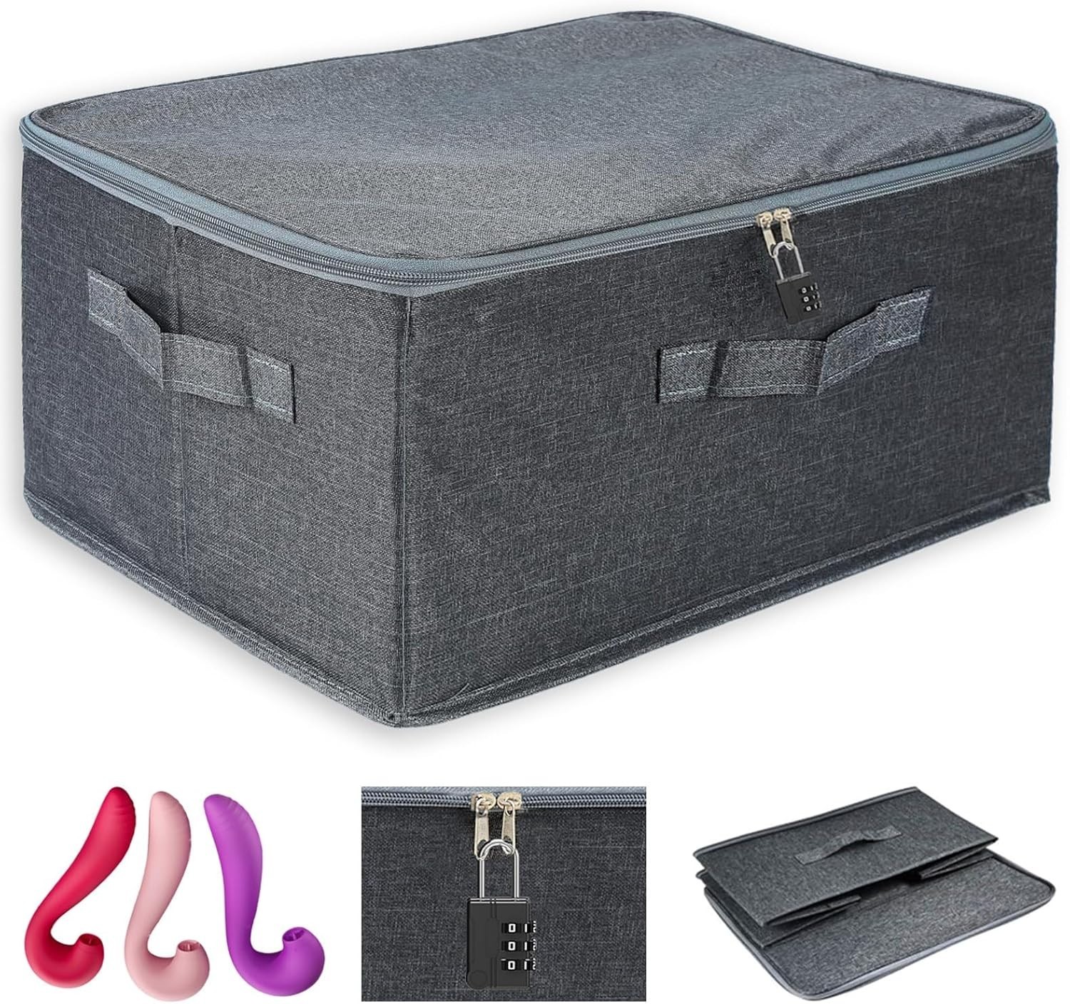 Lockable Sex Toy Storage Box with Combination Lock Portable and Discreet Design