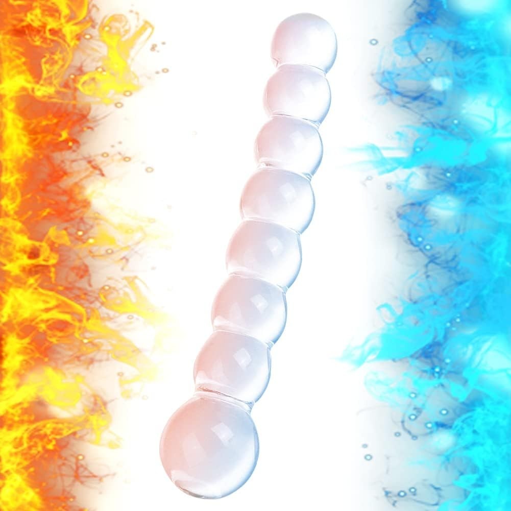 Graduated Glass Anal Beads for Prostate Stimulation 787 Inches Clear Design