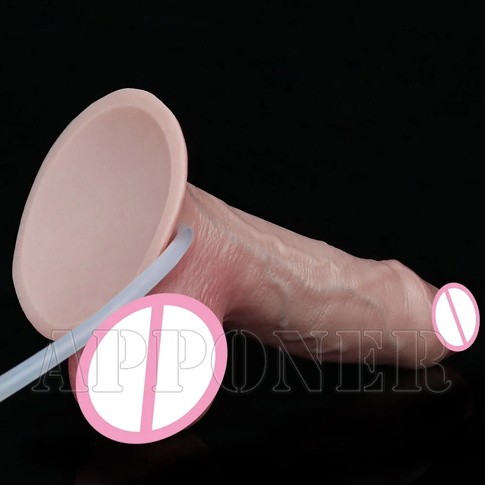 Ejaculation Dildo With Suction Cup Silicone Skin Touch Realistic Penis Sex Toys