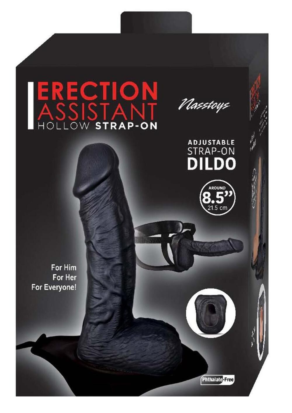 Erection Assistant Hollow Strap-On with Adjustable Harness
