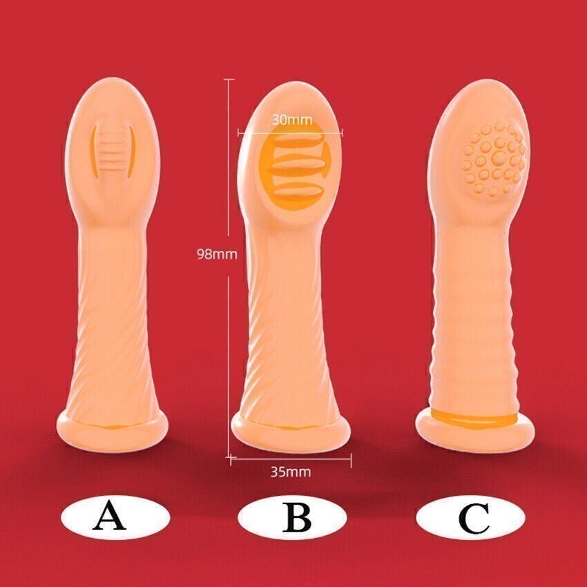 Soft Silicone Stimulator Finger Condom Sleeve Fun Tool Sensation Textured Adults