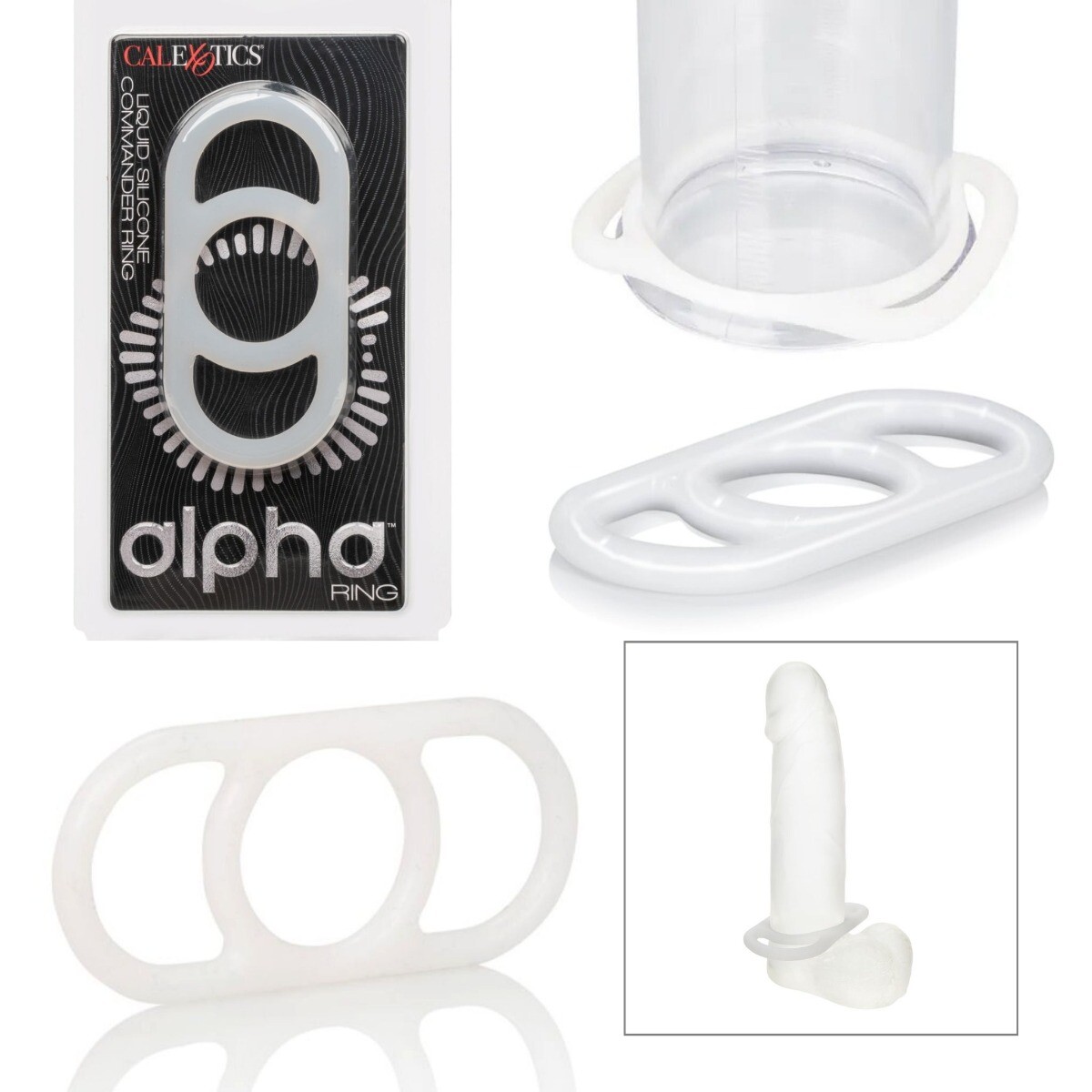 Alpha Soft Stretchy Liquid Silicone Commander Cock Ring for Penis Pump Enhancer