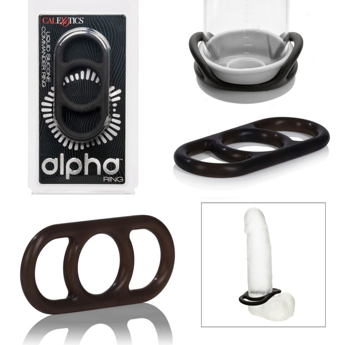 Alpha Soft Stretchy Liquid Silicone Commander Cock Ring for Penis Pump Enhancer