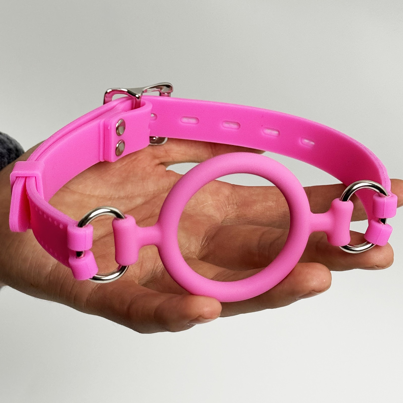 Silicone O-Ring Mouth Gag Restraint Bondage Adjustable Strap Oral Sex Toys BDSM