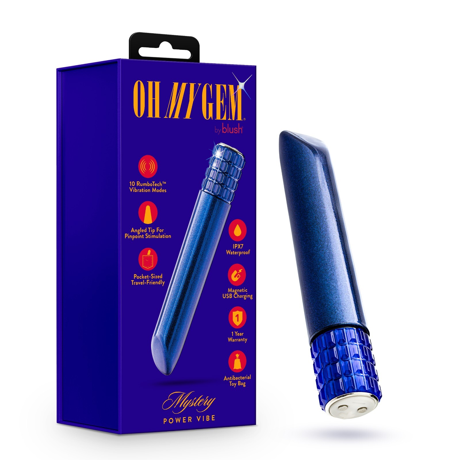 Blush Oh My Gem Mystery 5 Inch Bullet Vibrator With Gem Base Adult Sex Toy