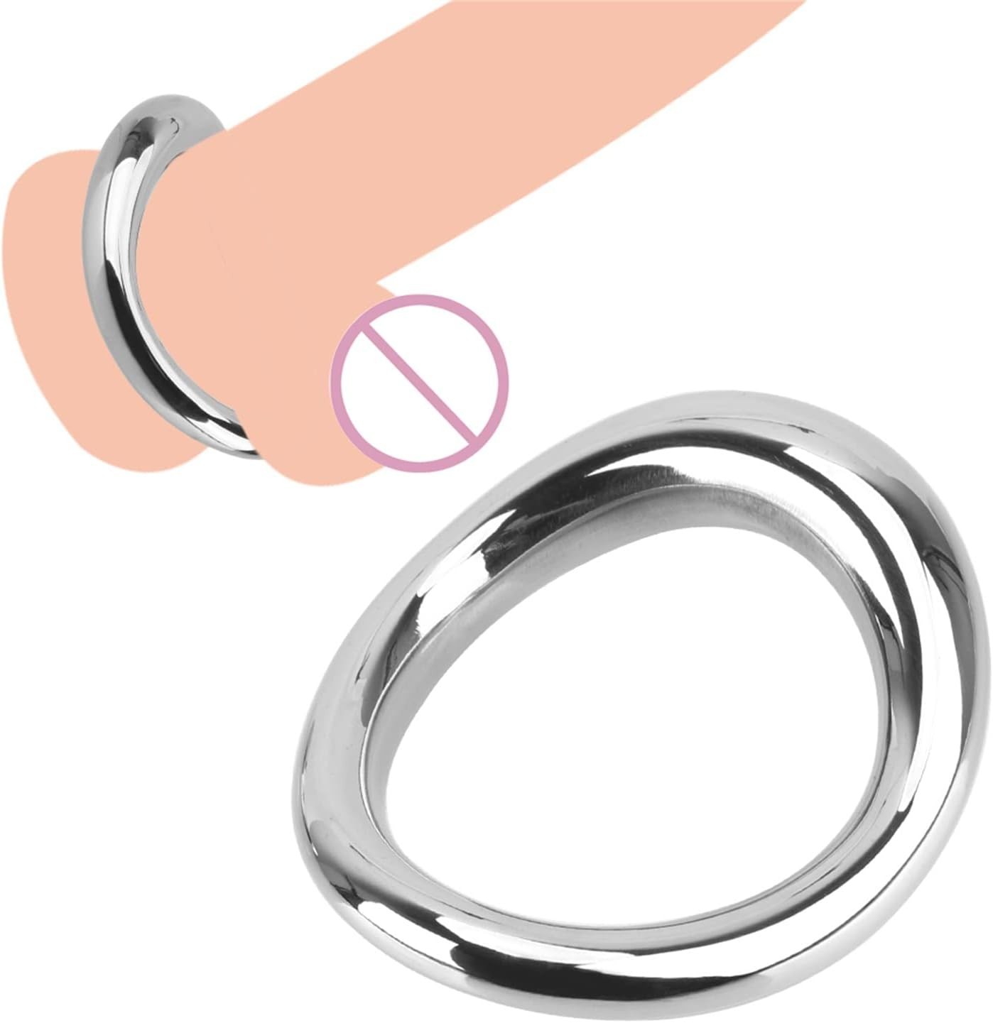38mm Silver Cock Ring Stainless Steel Ergonomic Design for Enhanced Experience