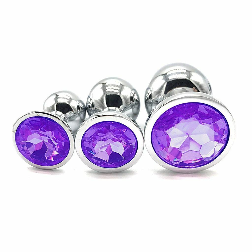 S/M/L Diamond Butt Toys Plug Anal Metal Crystal Jeweled Plated Stopper USA