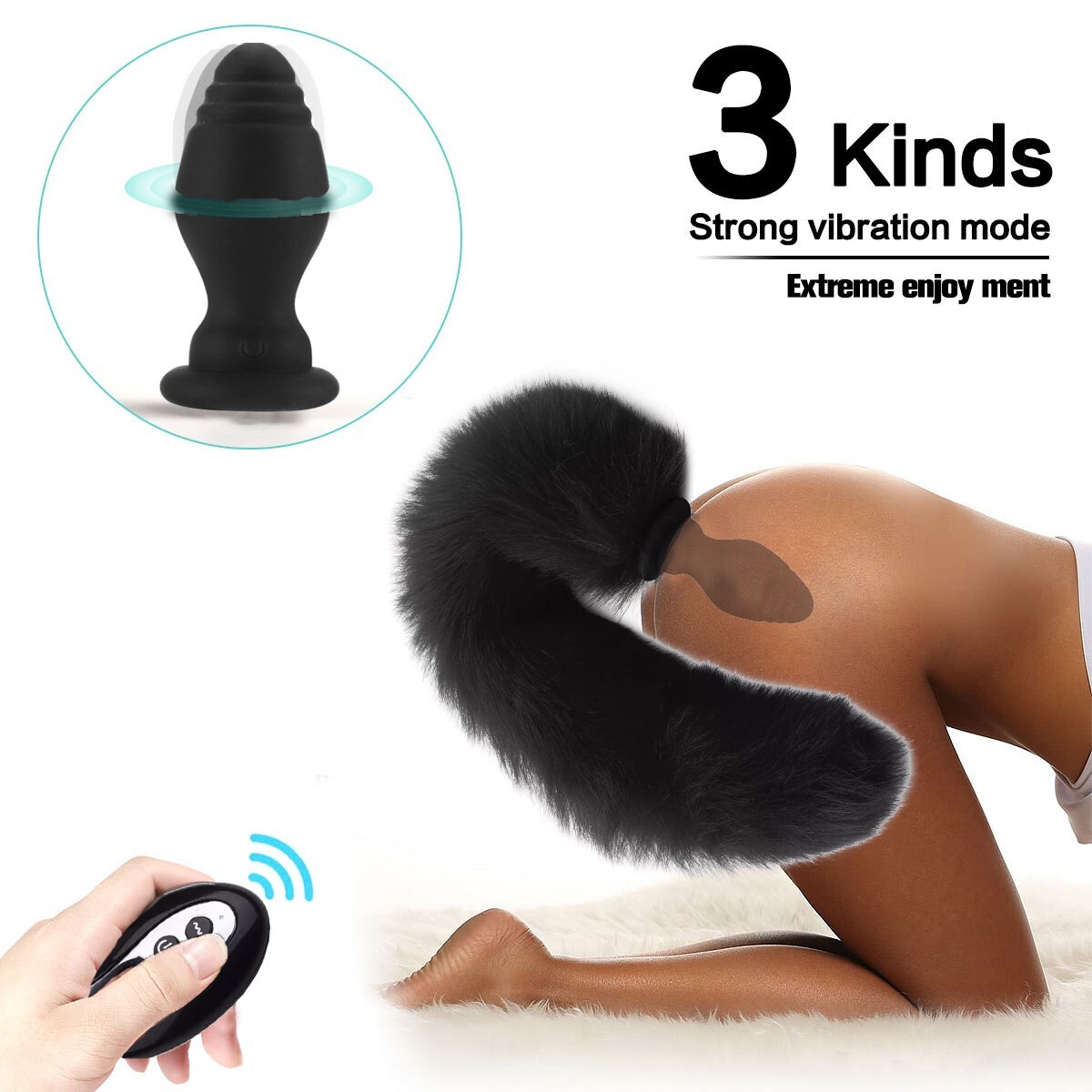 Anal Plug Vibrator Vibrating Anal butt Plugs With Tail Sex Toys For Woman Couple