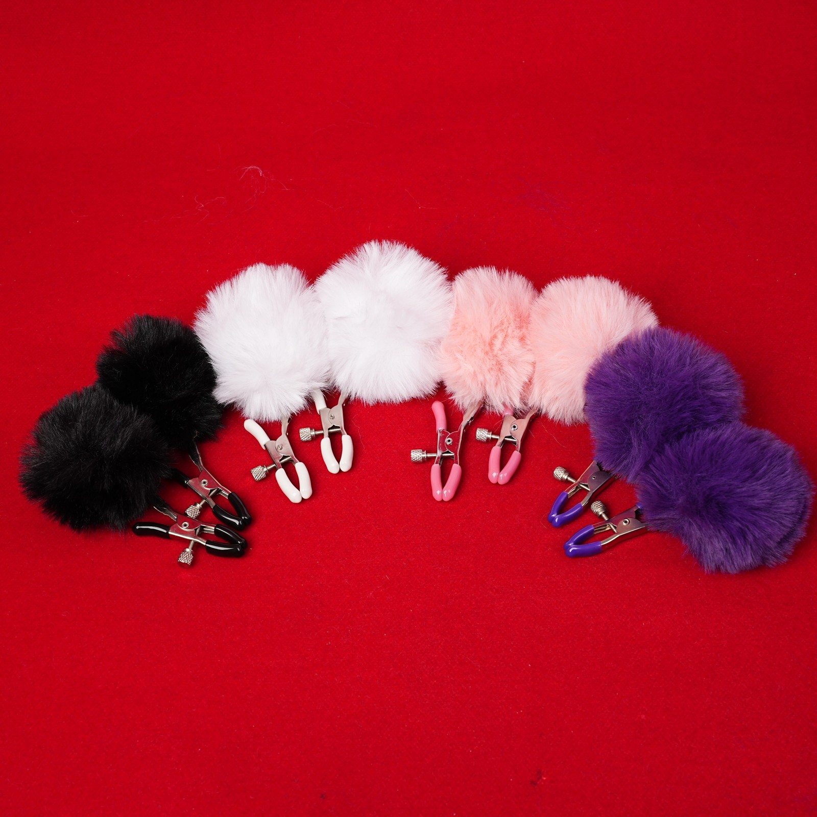 Plush Nipple Clips Breast Clamps Stimulate Slave Torture Sex Toys Punishment SM