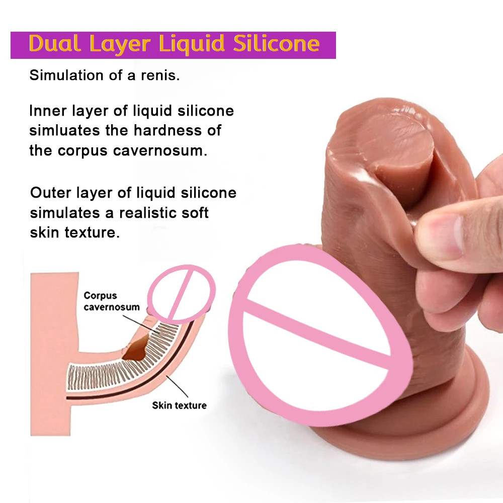 3 Sizes Realistic Dildo Huge Thick Fake Penis Double Silicone Cock Masturbation