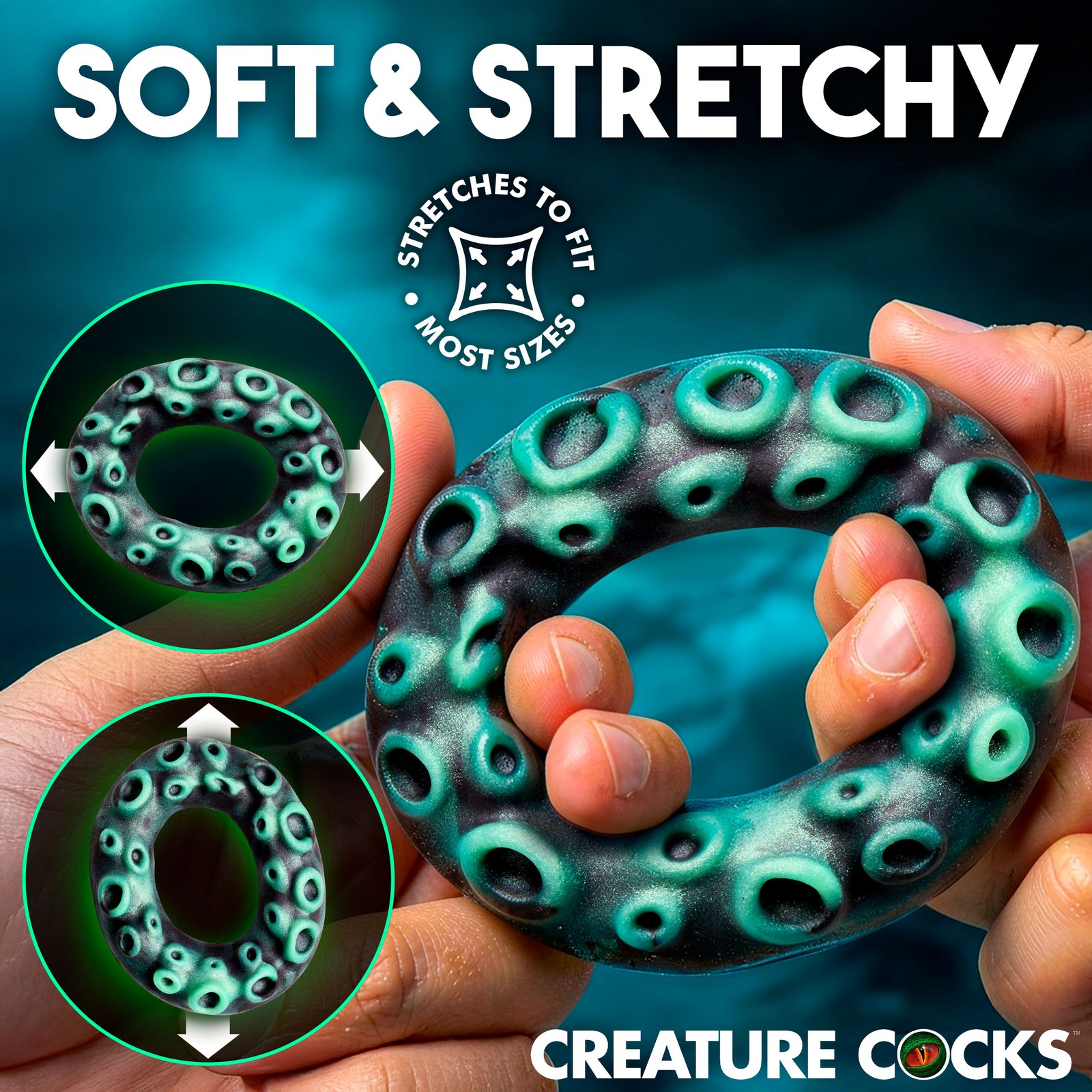 Creature Cocks Octo-Grip Green Silicone Cock Ring