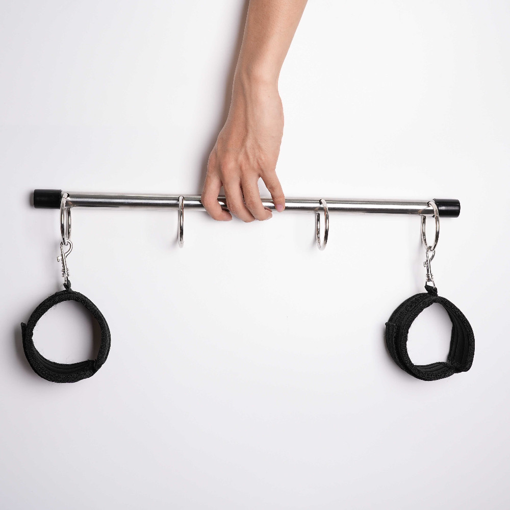 Steel Hand Open Leg Spreader Bar Wrist Ankle Cuffs Restraints Lockable Sex Toys