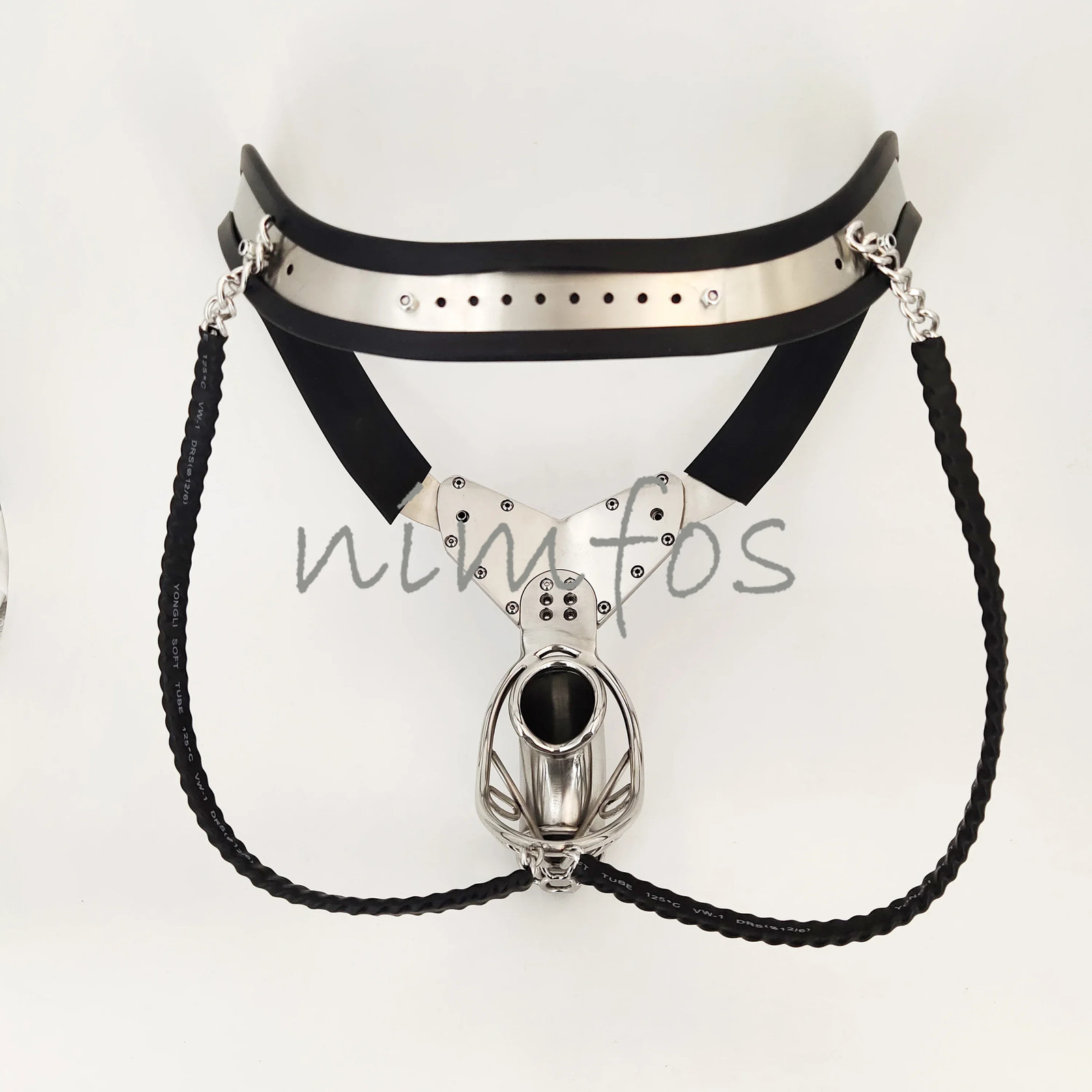 Male Stainless Steel silicone Chastity Belt Pants Y Types Cage with Double Wire