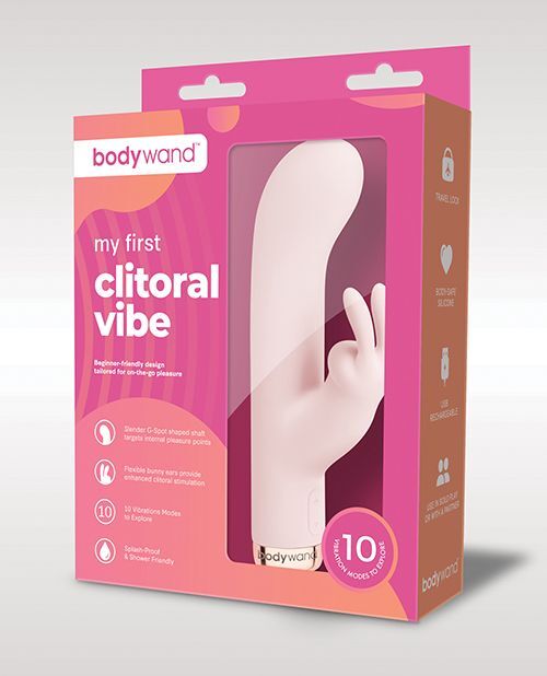 XGen womens Vibe Flexible-Ear Bodywand My First Clitoral Vibrator 10 Modes Pink