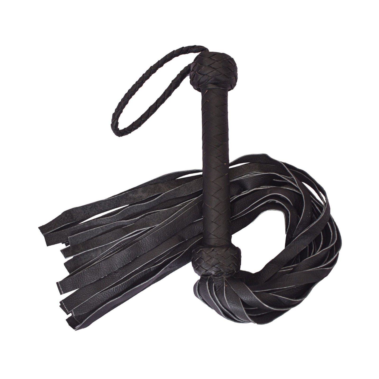 Cow Hide Black Leather Flogger 25 thick Heavy Duty Studded Spanking Whip