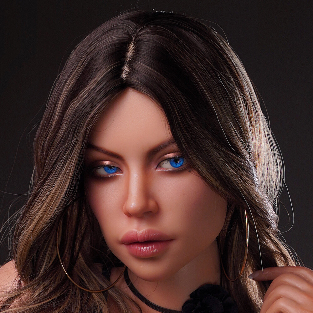 Realistic Silicone Sex Dol l Head real oral sex Implanted Hair real movable jaw