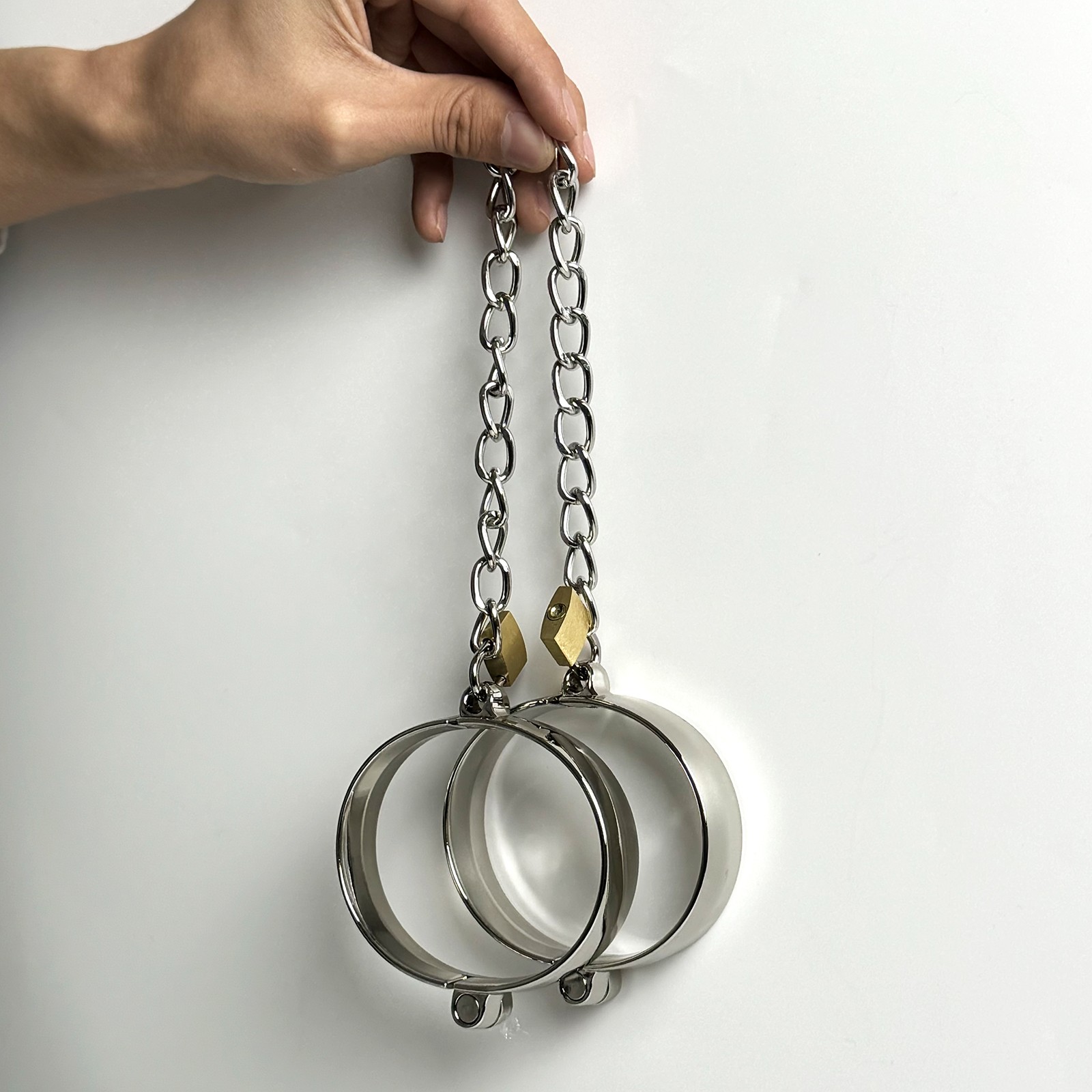 Silver Metal Wrist Ankle Cuff Stainless Steel Bracelet Restraint Bondage BDSM