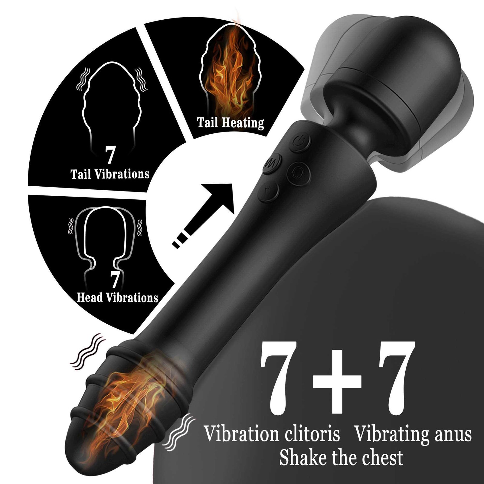Dual-Ended Dildo Massager Vagina Vibrator for Couple G Spot Clitoris Stimulator