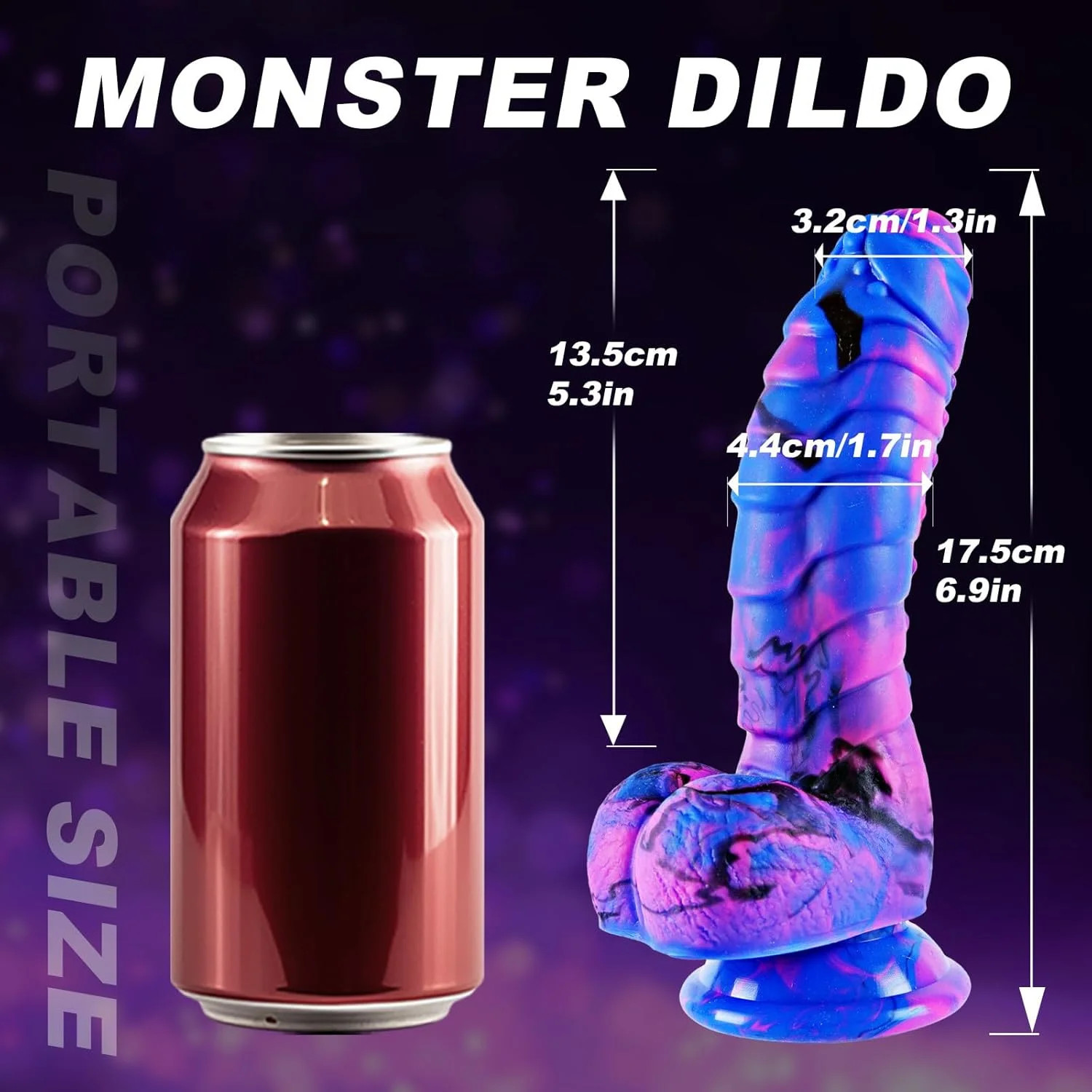 7 Inch Fantasy Monster Thick Dildo with Suction Cup, 6″ Short Soft Silicone Real