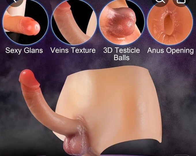 Penis nd Balls for Lesbian Slip-On Rubber Pants