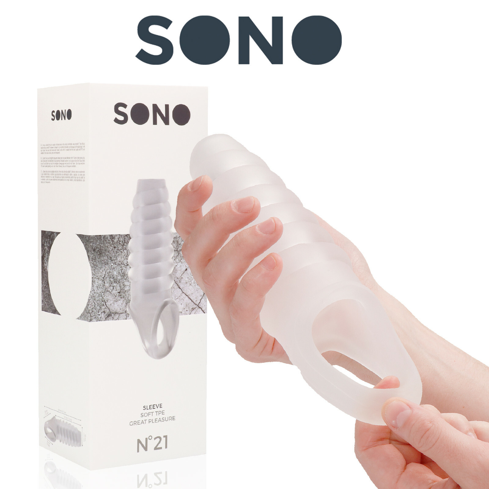 Shots Sono N 21 Sleeve with Extension Soft Wearable Sheath Enhances Penis
