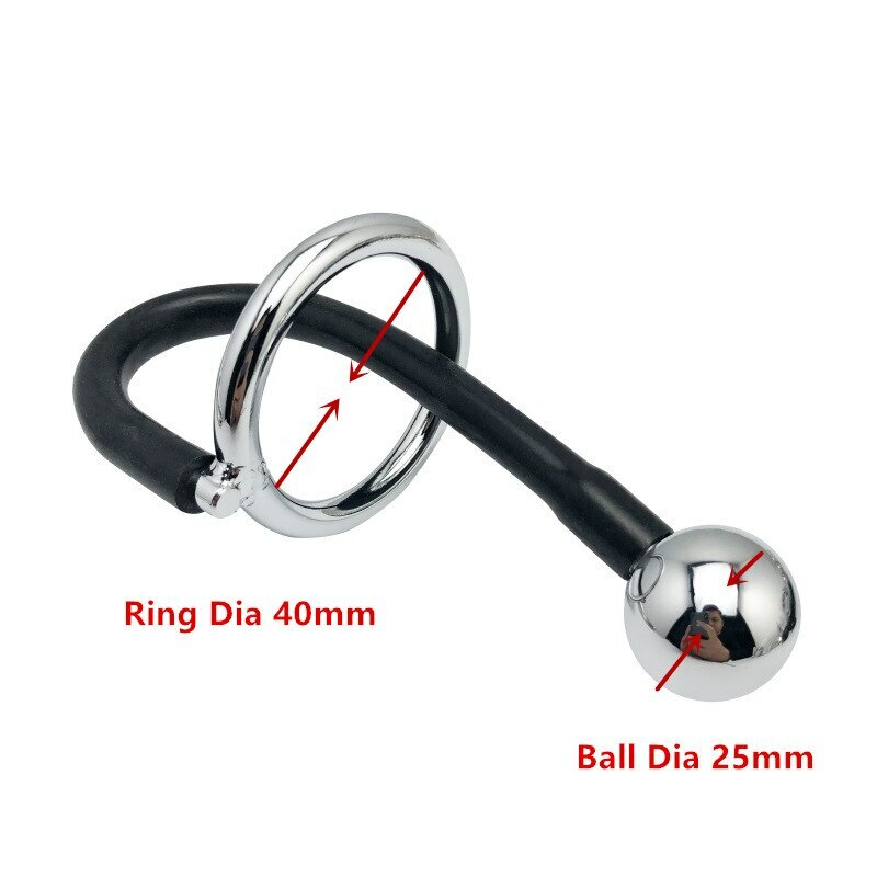 Male Metal Hook Plug Ring Ball Beads Stretcher Restraint Prostate Stimulation