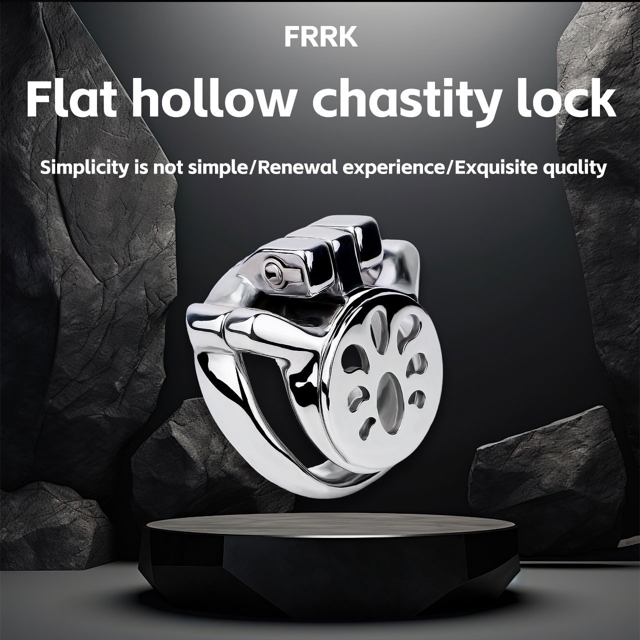 FRRK Heavy Duty Men Chastity Cage Device Strapon Ventilate Male Lock Cage Ring