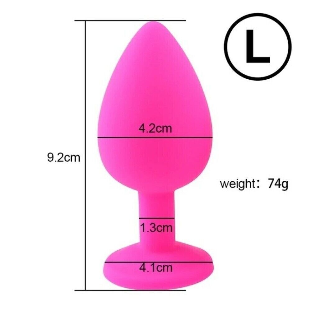 Silicone-Anal-Butt-Plug-Set Chastity-Couple-Jewel-Dildo BDSM Women-Masturbator