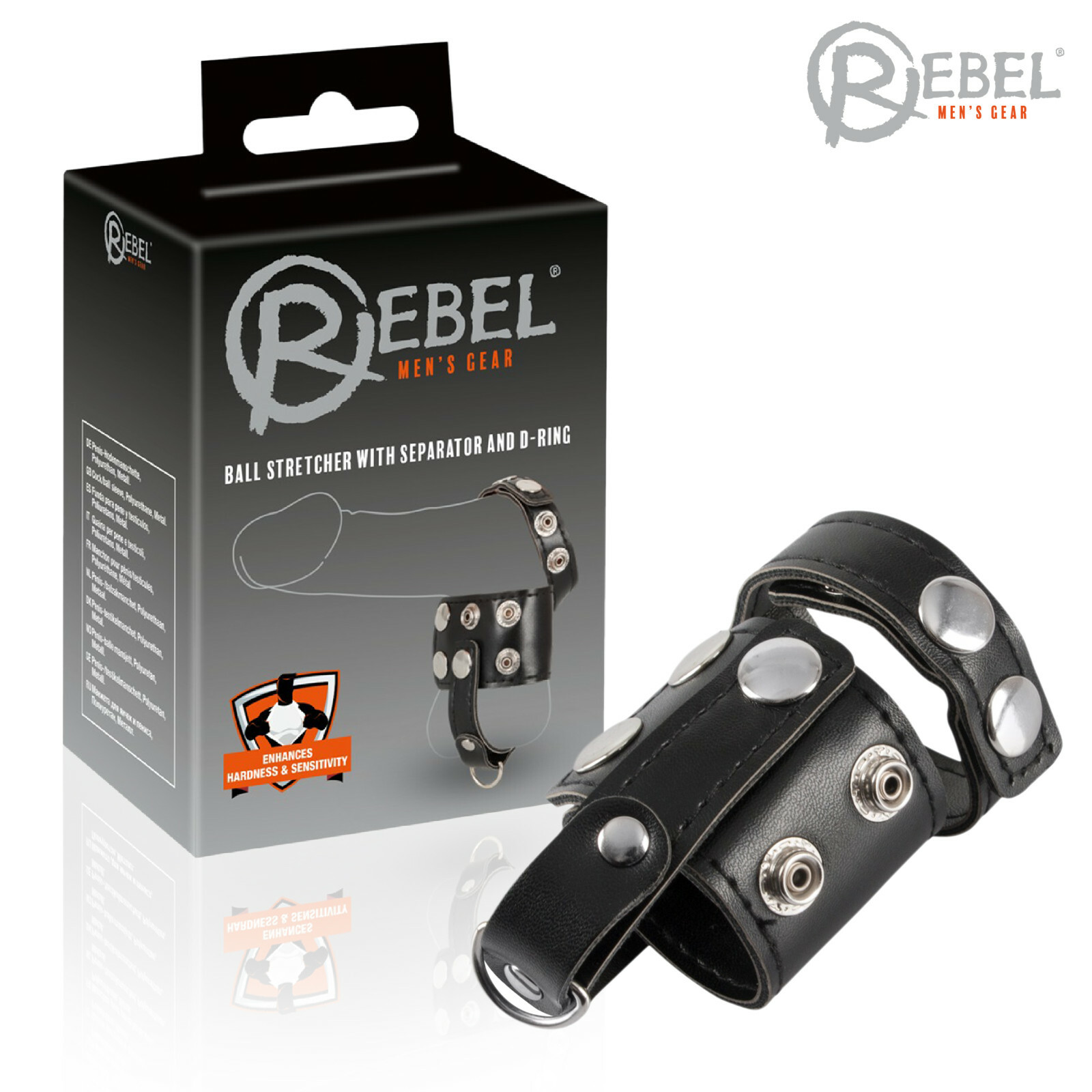 Rebel Ball Stretcher with Separator and D-Ring Penis Testicles Cage Rings Men